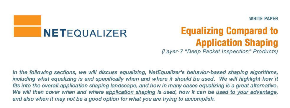NetEqualizer Comparison White Paper